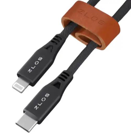 [ONT-LC-12M] ZLOS USB-C to Lightning Cable leather strap included